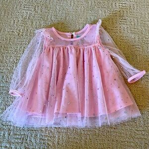 Nannette Baby pink sparkly dress. Size 6/9 months.